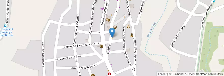 Mapa de ubicacion de Bar Restaurante Revolt en Spain, Catalonia, Barcelona, Maresme, Tiana.
