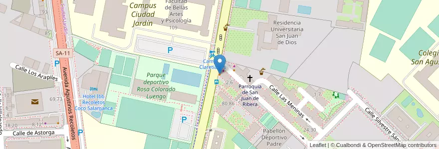 Mapa de ubicacion de Bar Retiro en Espagne, Castille-Et-León, Salamanque, Campo De Salamanca, Salamanque.