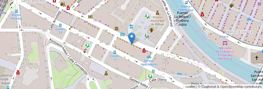 Mapa de ubicacion de Bar Rio-sol Restaurante en Espagne, Pays Basque Autonome, Biscaye, Grand-Bilbao, Bilbao.