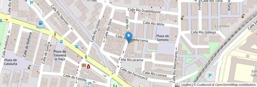 Mapa de ubicacion de Bar Río Tajo en Spanien, Autonome Gemeinschaft Madrid, Autonome Gemeinschaft Madrid, Área Metropolitana De Madrid Y Corredor Del Henares, Leganés.