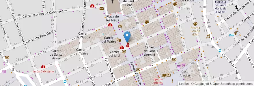 Mapa de ubicacion de Bar Rosell en Испания, Каталония, Барселона, Гарраф, Vilanova I La Geltrú.