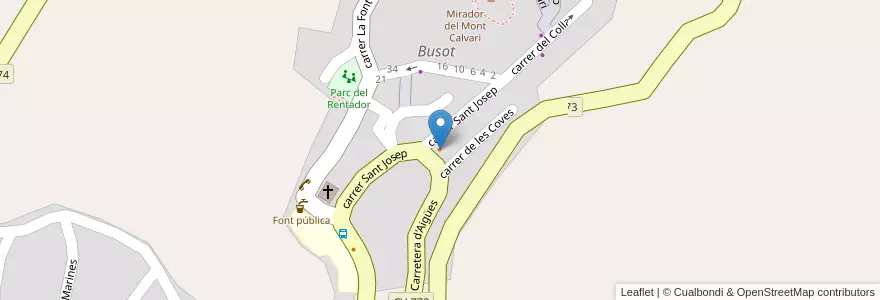 Mapa de ubicacion de Bar Rte. Molina en 西班牙, Comunitat Valenciana, Alacant / Alicante, L'Alacantí, Busot.