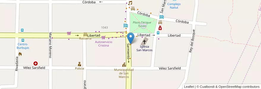 Mapa de ubicacion de Bar Runa Mishky en Argentinië, Córdoba, Departamento Cruz Del Eje, Pedanía San Marcos, San Marcos Sierras, San Marcos Sierra.