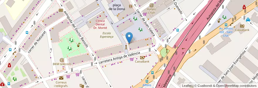 Mapa de ubicacion de Bar Salamanca en إسبانيا, كتالونيا, برشلونة, بارسلونس, Badalona.