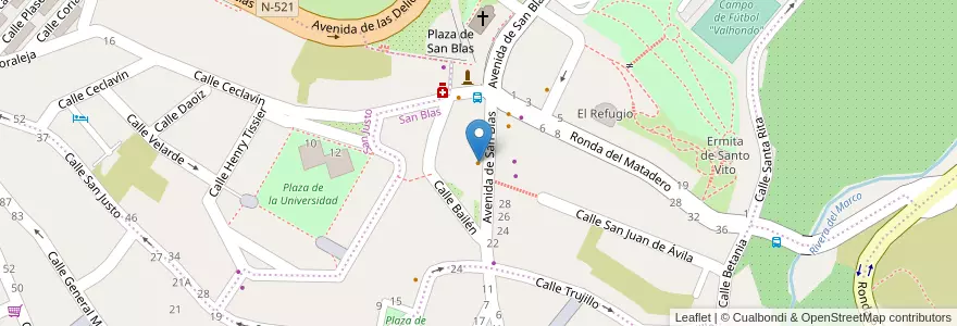 Mapa de ubicacion de Bar Salas en España, Extremadura, Cáceres, Cáceres, Cáceres.