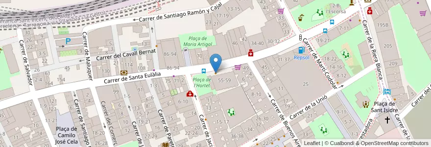 Mapa de ubicacion de Bar Salva en スペイン, カタルーニャ州, Barcelona, バルサルネス, Barcelona.