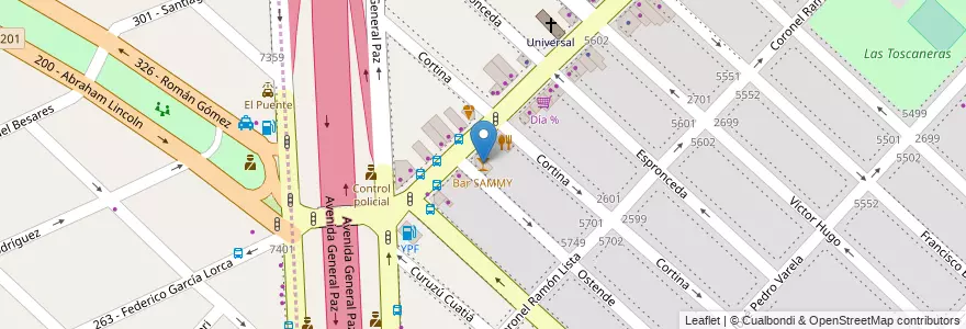 Mapa de ubicacion de Bar SAMMY, Villa Real en Argentina, Buenos Aires, Comuna 10, Partido De Tres De Febrero.