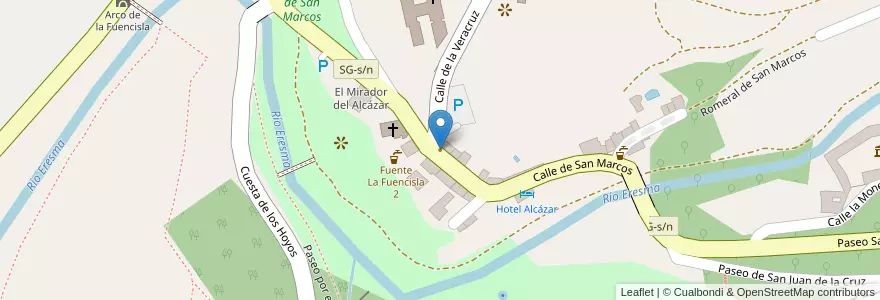 Mapa de ubicacion de Bar San Marcos en スペイン, カスティーリャ・イ・レオン州, Segovia, Segovia.