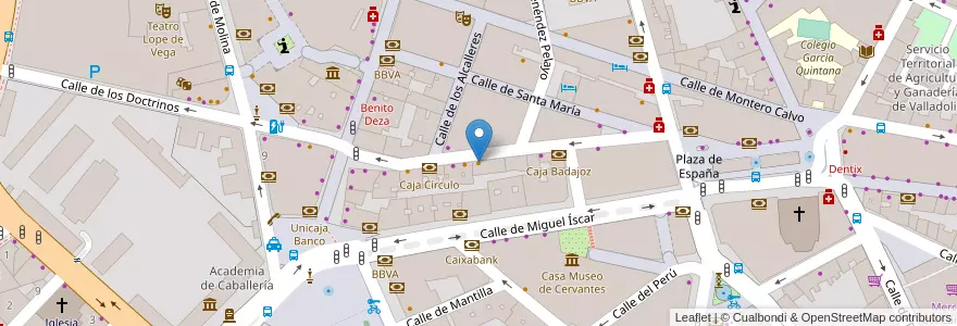 Mapa de ubicacion de Bar San Remo en 스페인, Castilla Y León, Valladolid, Valladolid.