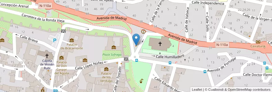 Mapa de ubicacion de Bar San Vicente en Spagna, Castilla Y León, Ávila, Valle Amblés Y Sierra De Ávila, Ávila.