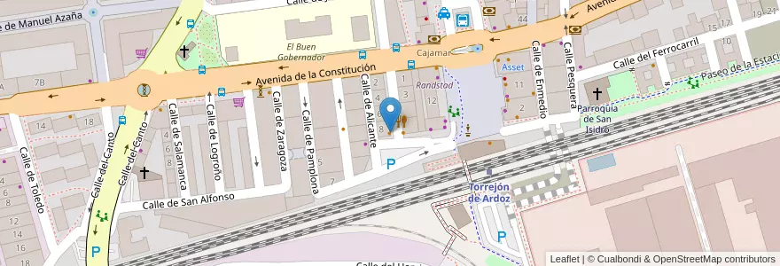 Mapa de ubicacion de Bar Santullán en Espanha, Comunidade De Madrid, Comunidade De Madrid, Área Metropolitana De Madrid Y Corredor Del Henares, Torrejón De Ardoz.