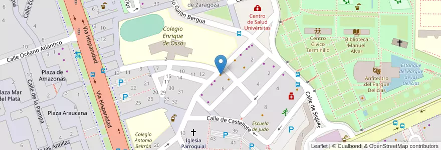 Mapa de ubicacion de Bar Sanz en 스페인, Aragón, 사라고사, Zaragoza, 사라고사.