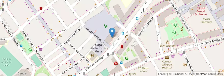 Mapa de ubicacion de Bar Satisfecho en Espagne, Catalogne, Barcelone, Barcelonais, Badalona.