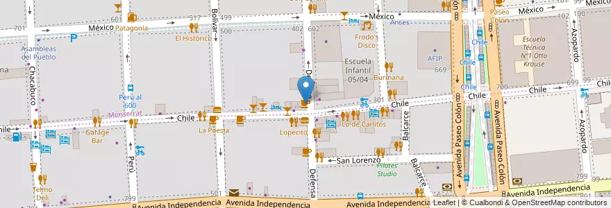 Mapa de ubicacion de Bar Seddon, Montserrat en Arjantin, Ciudad Autónoma De Buenos Aires, Comuna 1, Buenos Aires.