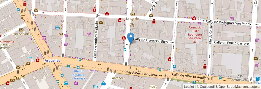 Mapa de ubicacion de Bar Segovia en 스페인, Comunidad De Madrid, Comunidad De Madrid, Área Metropolitana De Madrid Y Corredor Del Henares, 마드리드.