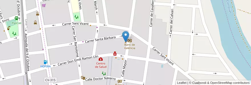 Mapa de ubicacion de Bar Silvestret en スペイン, バレンシア州, València / Valencia, L'Horta Nord, Moncada.