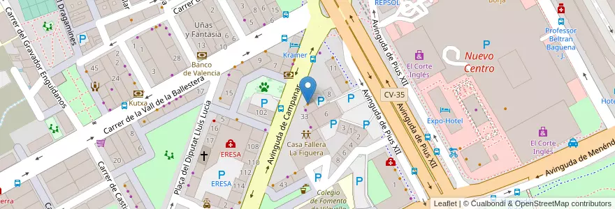 Mapa de ubicacion de Bar Siolas en Spagna, Comunitat Valenciana, Valencia, Comarca De València, Valencia.
