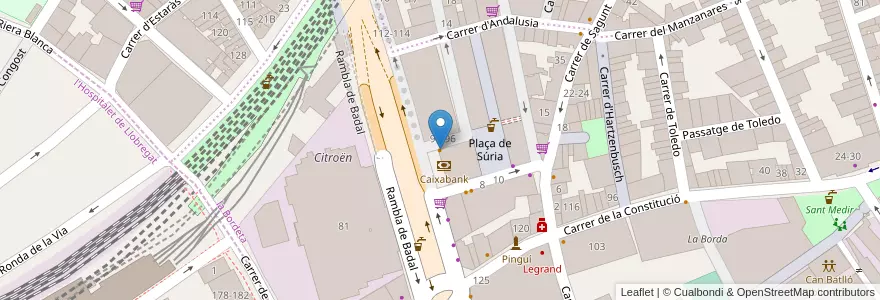 Mapa de ubicacion de Bar Sisco en 스페인, Catalunya, Barcelona, Barcelonès, 바르셀로나.