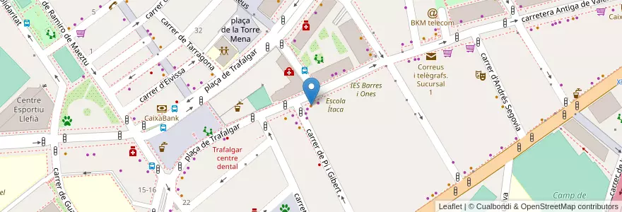 Mapa de ubicacion de Bar Ski en スペイン, カタルーニャ州, Barcelona, バルサルネス, Badalona.