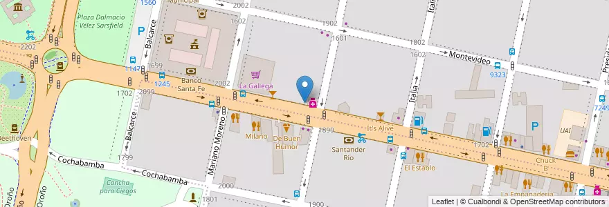 Mapa de ubicacion de Bar Stuttgart en 阿根廷, Santa Fe, Departamento Rosario, Municipio De Rosario, 罗萨里奥.