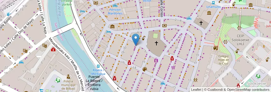 Mapa de ubicacion de Bar Sukalkin en España, Euskadi, Bizkaia, Bilboaldea, Bilbao.