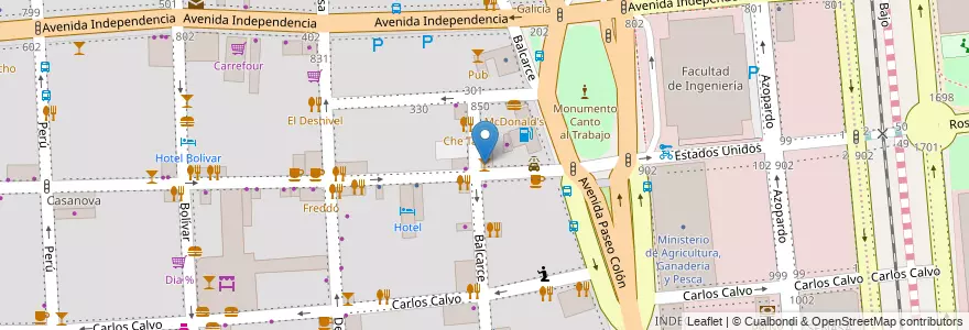 Mapa de ubicacion de Bar Sur, San Telmo en 阿根廷, Ciudad Autónoma De Buenos Aires, Comuna 1, 布宜诺斯艾利斯.