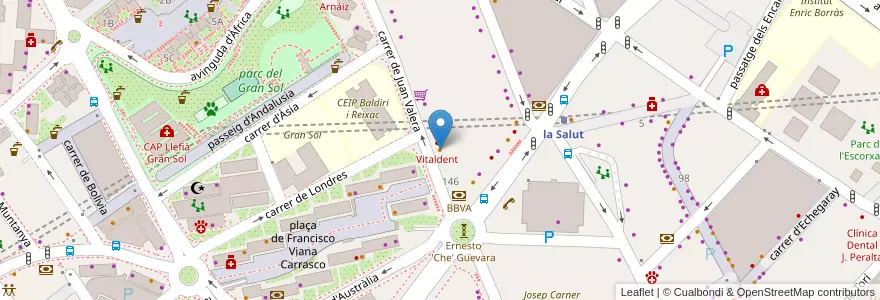 Mapa de ubicacion de Bar sushi Salon en Espanha, Catalunha, Barcelona, Barcelonès, Badalona.