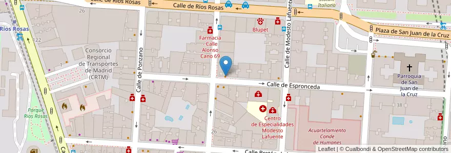 Mapa de ubicacion de Bar Sylkar en スペイン, マドリード州, Comunidad De Madrid, Área Metropolitana De Madrid Y Corredor Del Henares, Madrid.