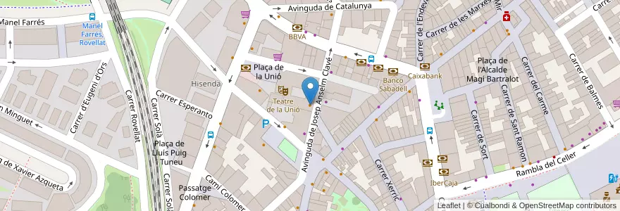 Mapa de ubicacion de Bar Teatre de la Unió en Sepanyol, Catalunya, Barcelona, Vallès Occidental, Sant Cugat Del Vallès.