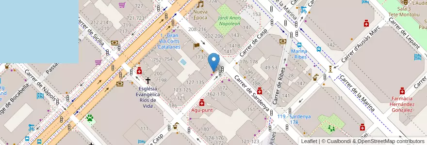 Mapa de ubicacion de Bar Teatre en スペイン, カタルーニャ州, Barcelona, バルサルネス, Barcelona.