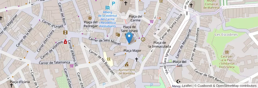Mapa de ubicacion de Bar Toni's en اسپانیا, Catalunya, Barcelona, Bages, Manresa.