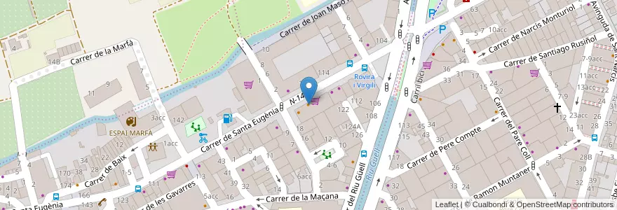 Mapa de ubicacion de Bar Transit en 西班牙, Catalunya, 赫罗纳, Gironès, 赫罗纳.