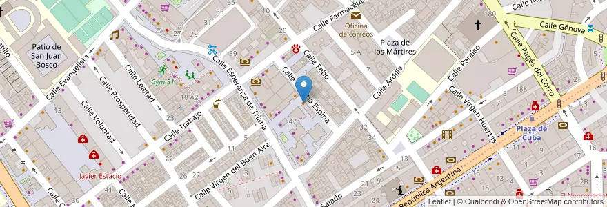 Mapa de ubicacion de Bar Tribuna en Spanje, Andalusië, Sevilla, Sevilla.