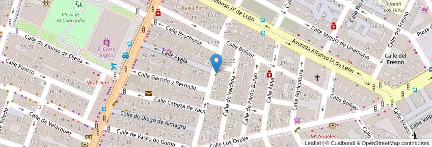 Mapa de ubicacion de bar Tritón en スペイン, カスティーリャ・イ・レオン州, サラマンカ, Campo De Salamanca, サラマンカ.