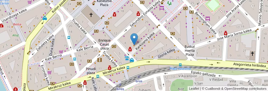 Mapa de ubicacion de Bar Txoko en Spanje, Baskenland, Gipuzkoa, Donostialdea, Donostia/San Sebastián.