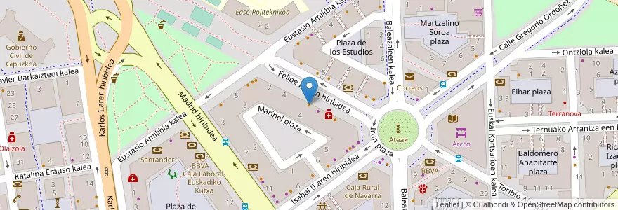 Mapa de ubicacion de Bar Ugari en España, Euskadi, Gipuzkoa, Donostialdea, Donostia/San Sebastián.