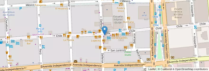 Mapa de ubicacion de Bar Uno, San Telmo en Arjantin, Ciudad Autónoma De Buenos Aires, Comuna 1, Buenos Aires.