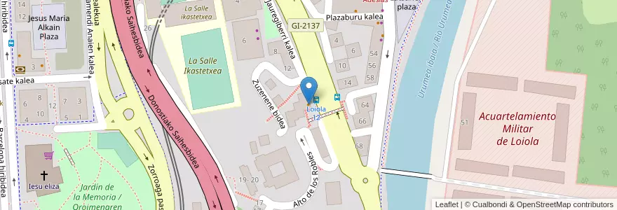 Mapa de ubicacion de Bar Urumea en 西班牙, 巴斯克, Gipuzkoa, Donostialdea, Donostia/San Sebastián.