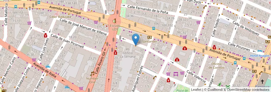 Mapa de ubicacion de Bar Valencia 39 en اسپانیا, Castilla Y León, سالامانکا, Campo De Salamanca, سالامانکا.