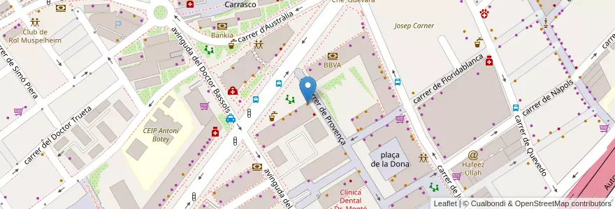 Mapa de ubicacion de Bar Venecia en Испания, Каталония, Барселона, Барселонес, Бадалона.