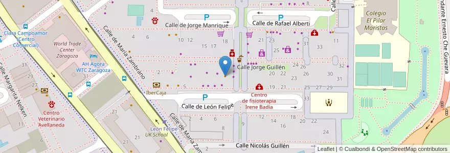 Mapa de ubicacion de Bar Venus en 西班牙, Aragón, 萨拉戈萨, Zaragoza, 萨拉戈萨.