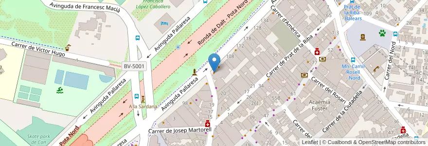 Mapa de ubicacion de Bar Verat en Испания, Каталония, Барселона, Барселонес, Santa Coloma De Gramenet.