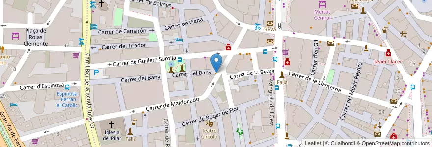 Mapa de ubicacion de Bar Victoria en 西班牙, Comunitat Valenciana, 華倫西亞, Comarca De València, València.