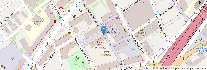Mapa de ubicacion de Bar Viruta en スペイン, カタルーニャ州, Barcelona, バルサルネス, Badalona.
