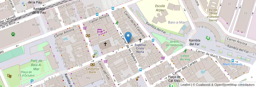 Mapa de ubicacion de Bar Xarxa en Espagne, Catalogne, Barcelone, Garraf, Vilanova I La Geltrú.