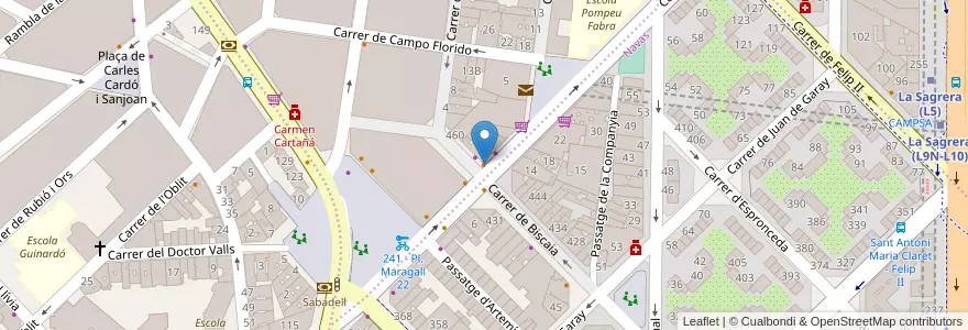 Mapa de ubicacion de Bar Xavi en 西班牙, Catalunya, Barcelona, Barcelonès, Barcelona.