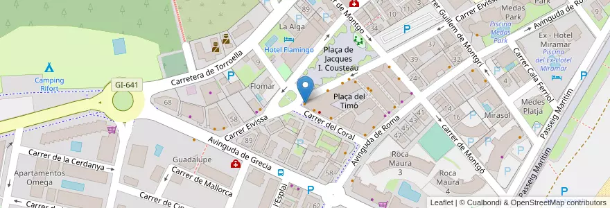 Mapa de ubicacion de Bar YC's en Spagna, Catalunya, Girona, Baix Empordà, Torroella De Montgrí.