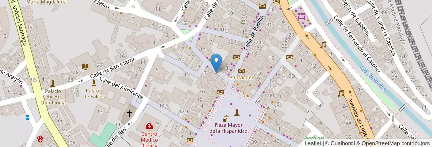 Mapa de ubicacion de Bar Zamorano en Испания, Кастилия И Леон, Вальядолид, Medina Del Campo.