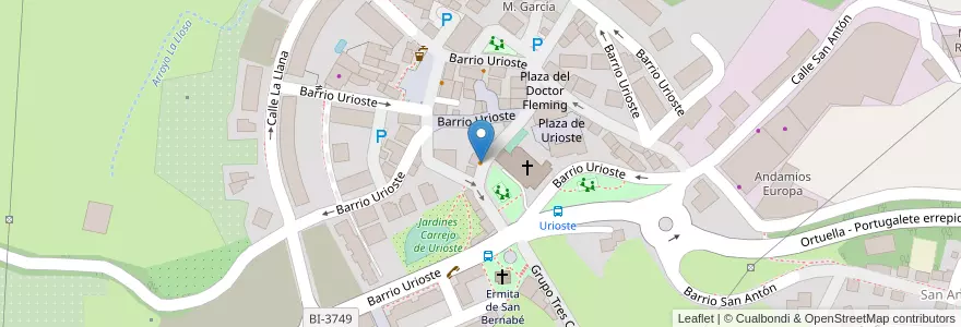 Mapa de ubicacion de Bar Zazpiak Bat en 스페인, Euskadi, Bizkaia, Bilboaldea, Ortuella.