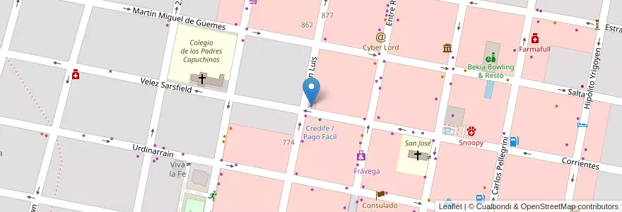 Mapa de ubicacion de Bárbara Uso Intensivo en 阿根廷, 恩特雷里奥斯省, Departamento Concordia, Distrito Suburbios, Concordia, Concordia.